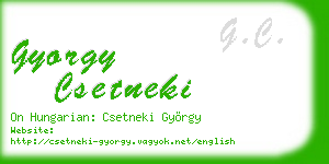gyorgy csetneki business card